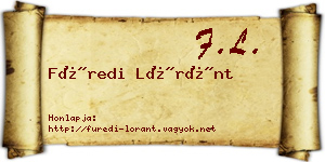 Füredi Lóránt névjegykártya